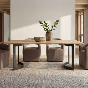 Bent Natural Oak Small Dining Table by Moe's Home at Eve Furniture