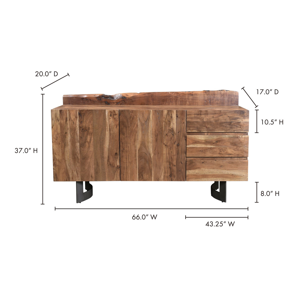 Bent Natural Sideboard by Moe's Home at Eve Furniture