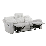Benton Light Gray 2-Piece Double Reclining Set by Homelegance at Eve Furniture