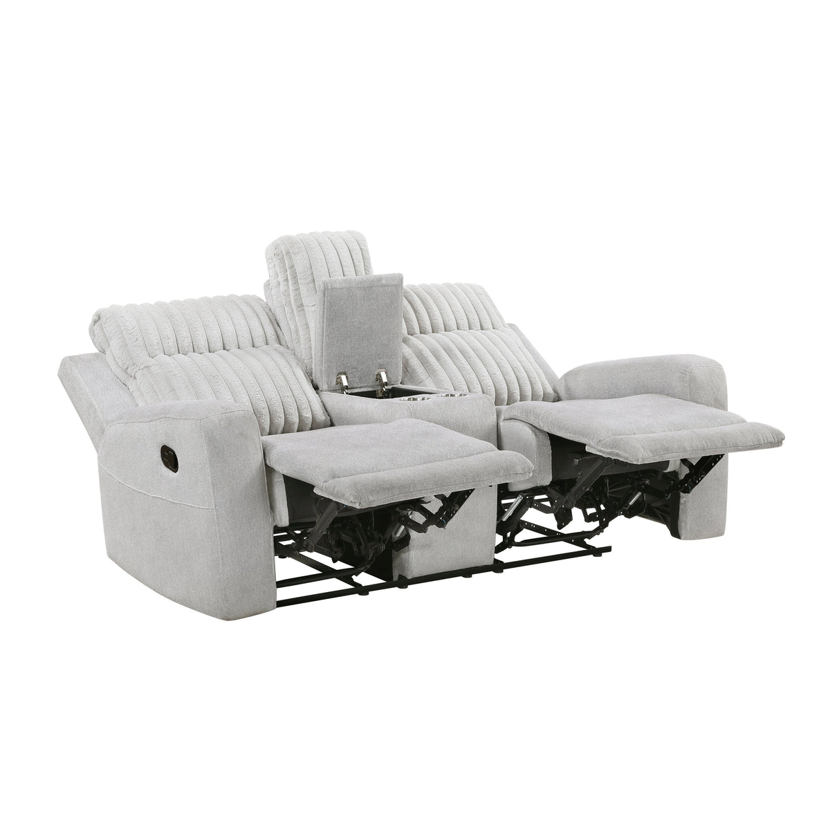 Benton Light Gray 2-Piece Double Reclining Set by Homelegance at Eve Furniture