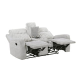 Benton Light Gray 2-Piece Double Reclining Set by Homelegance at Eve Furniture