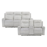Benton Light Gray 2-Piece Double Reclining Set by Homelegance at Eve Furniture