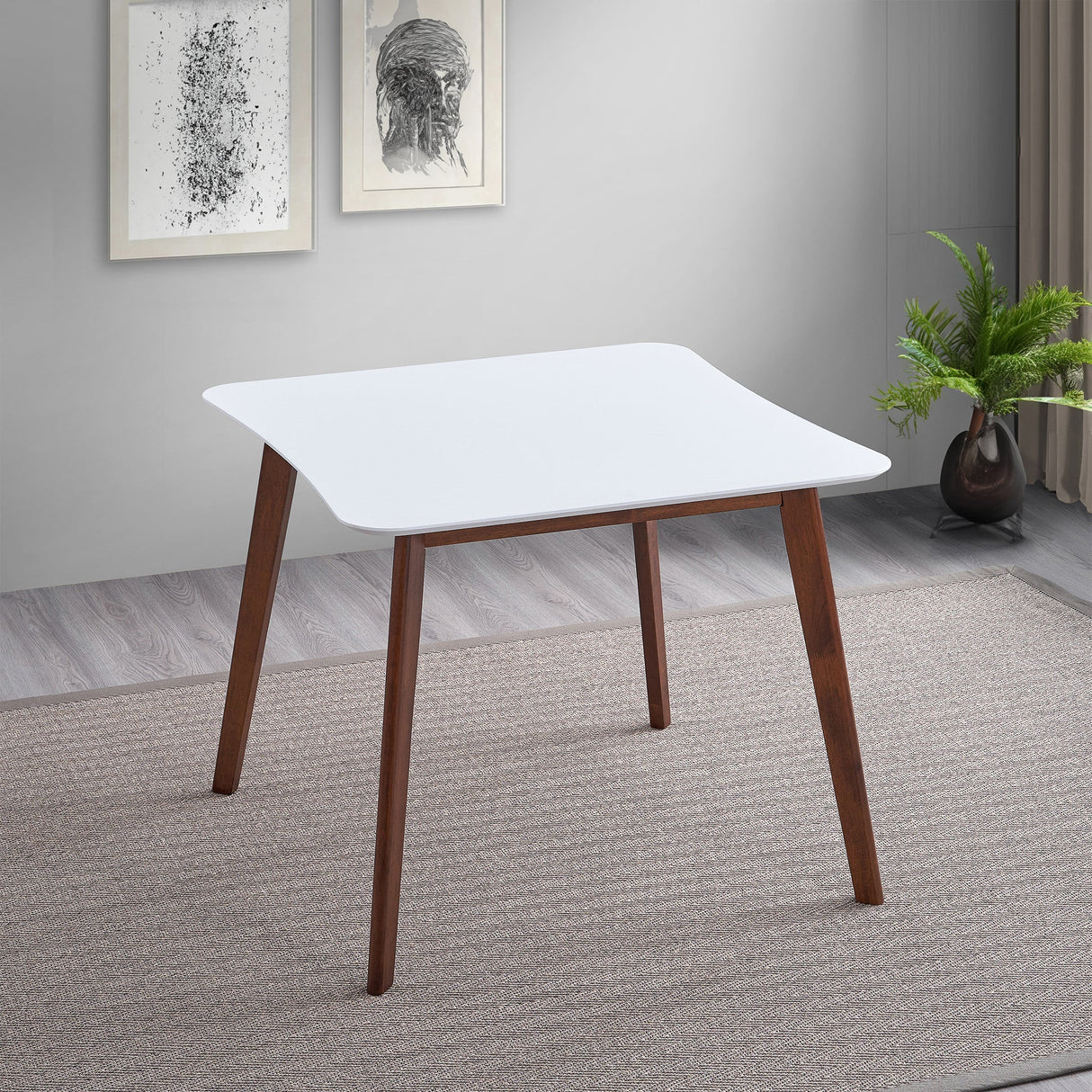 Benton Modern White Top Dining Table