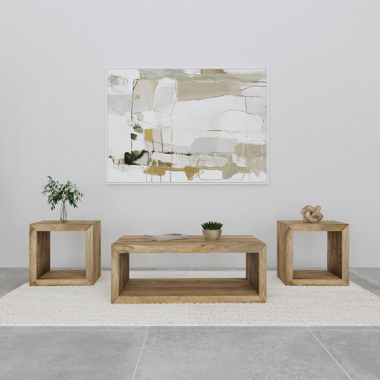 Benton Natural 3-Piece Solid Mango Coffee and End Table Set by Coaster at Eve Furniture