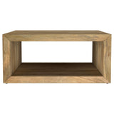 Benton Natural Square Solid Mango Wood Coffee Table by Coaster at Eve Furniture