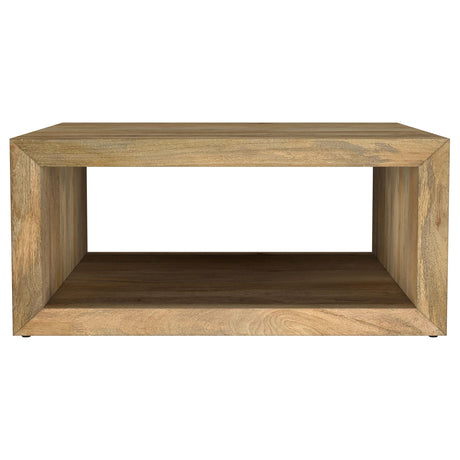 Benton Natural Square Solid Mango Wood Coffee Table by Coaster at Eve Furniture