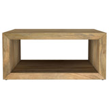 Benton Natural Square Solid Mango Wood Coffee Table by Coaster at Eve Furniture