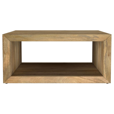 Benton Natural Square Solid Mango Wood Coffee Table by Coaster at Eve Furniture