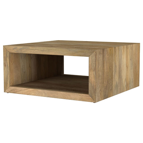 Benton Natural Square Solid Mango Wood Coffee Table by Coaster at Eve Furniture