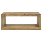 Benton Rectangular Solid Wood Coffee Table Natural by Coaster at Eve Furniture