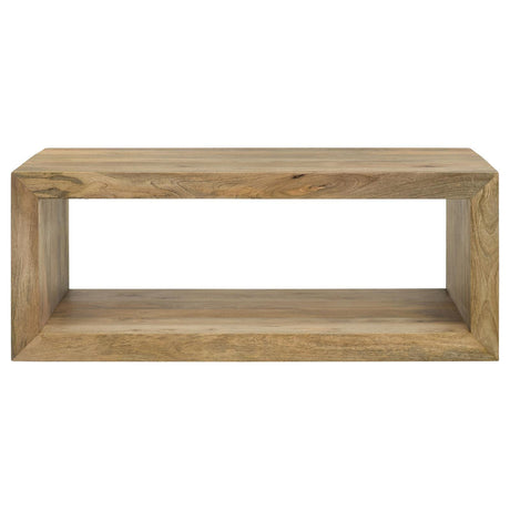 Benton Rectangular Solid Wood Coffee Table Natural by Coaster at Eve Furniture
