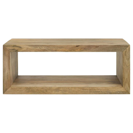 Benton Rectangular Solid Wood Coffee Table Natural by Coaster at Eve Furniture