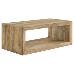 Benton Rectangular Solid Wood Coffee Table Natural by Coaster at Eve Furniture