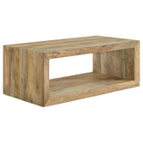 Benton Rectangular Solid Wood Coffee Table Natural by Coaster at Eve Furniture