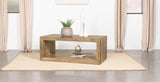 Benton Rectangular Solid Wood Coffee Table Natural by Coaster at Eve Furniture