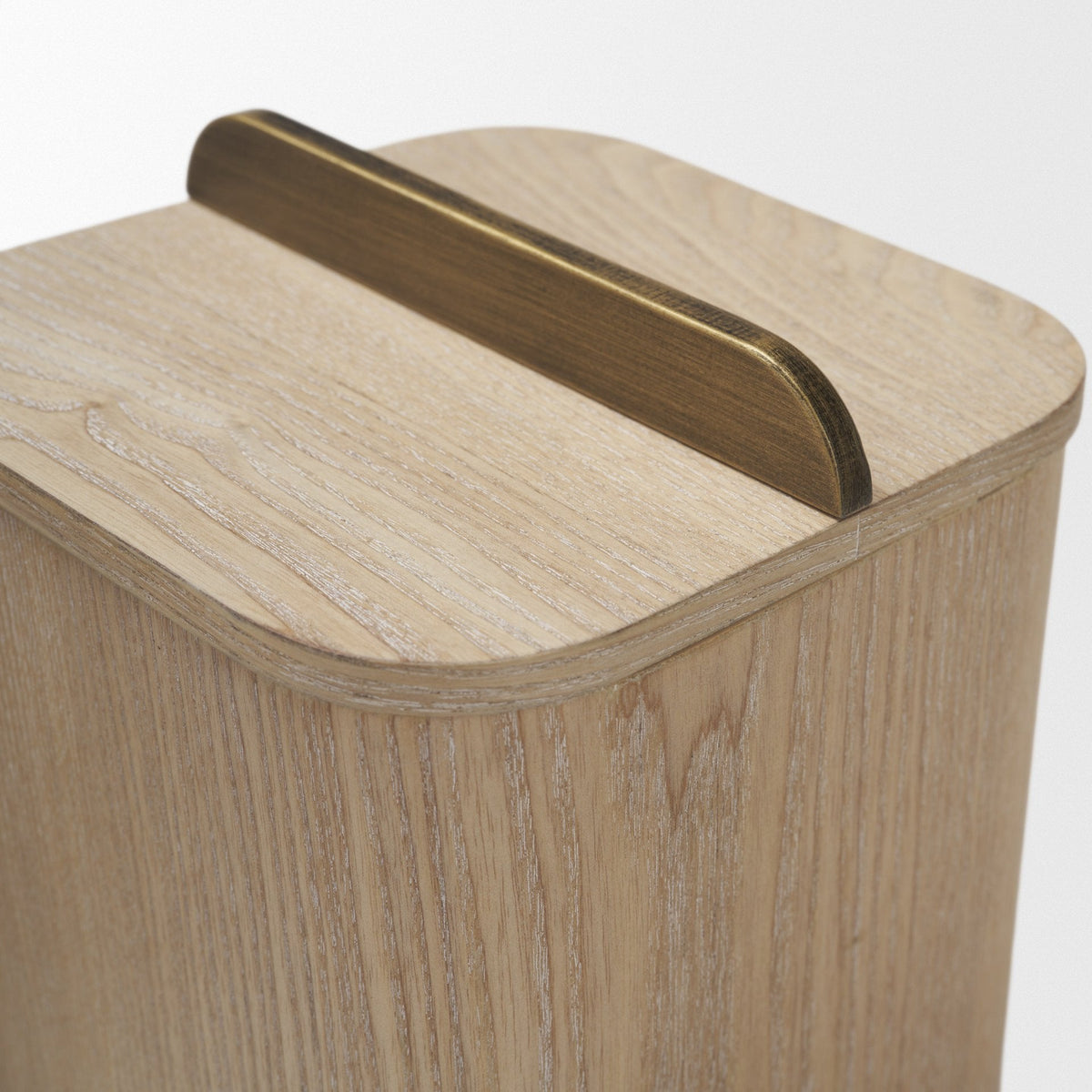 Benton White-Washed Wood w/ Brass Handle Decorative Box Set by Mercana at Eve Furniture