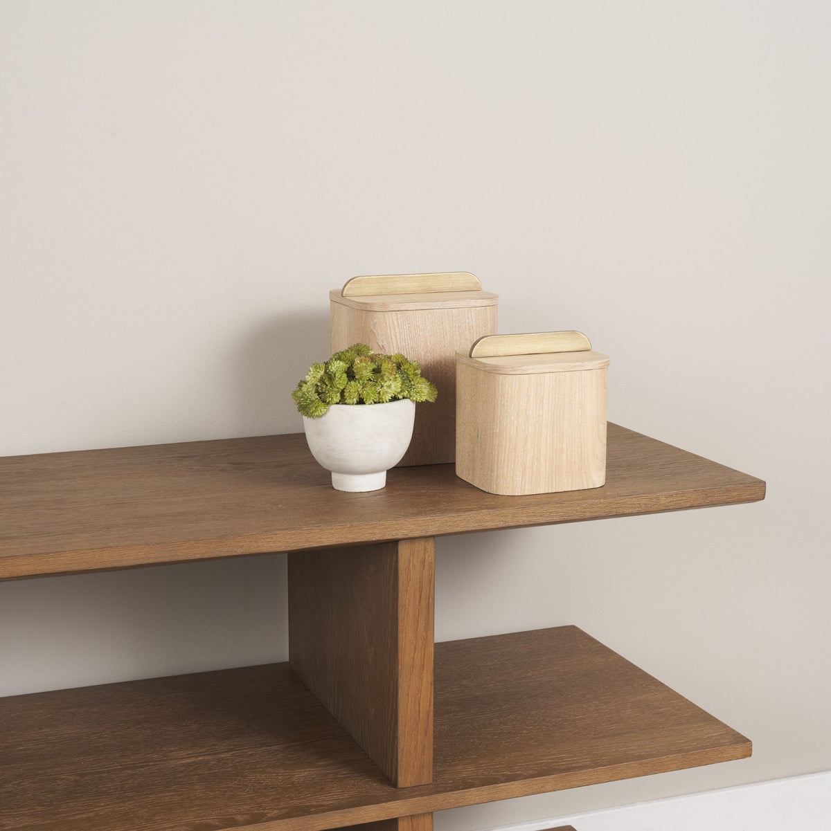 Benton White-Washed Wood w/ Brass Handle Decorative Box Set by Mercana at Eve Furniture