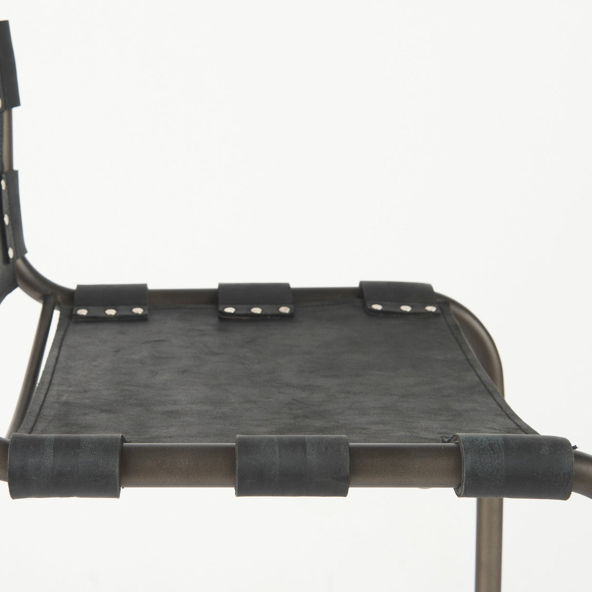 Berbick 21L x 25W x 38H Black Leather W/ Iron Frame Counter Stool by Mercana at Eve Furniture