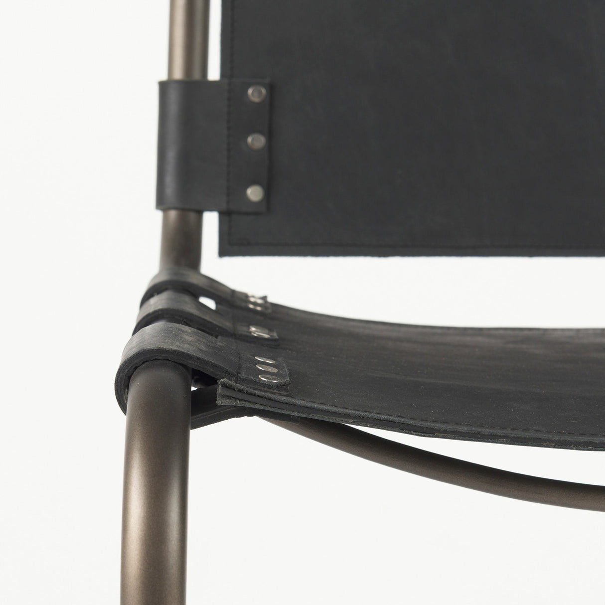 Berbick 21L x 25W x 38H Black Leather W/ Iron Frame Counter Stool by Mercana at Eve Furniture