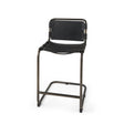 Berbick 21L x 25W x 38H Black Leather W/ Iron Frame Counter Stool by Mercana at Eve Furniture