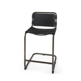 Berbick 21L x 25W x 38H Black Leather W/ Iron Frame Counter Stool by Mercana at Eve Furniture