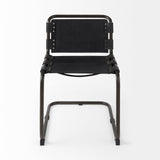 Berbick 33" Total Height Black Leather w/ Iron Frame Dining Chair by Mercana at Eve Furniture