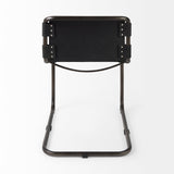 Berbick 33" Total Height Black Leather w/ Iron Frame Dining Chair by Mercana at Eve Furniture