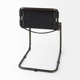 Berbick 33" Total Height Black Leather w/ Iron Frame Dining Chair by Mercana at Eve Furniture