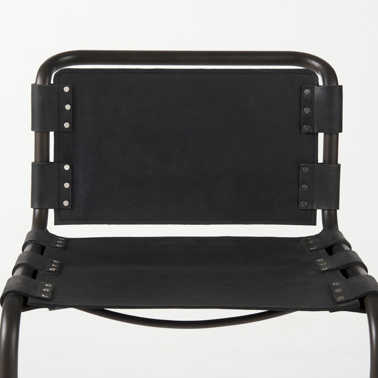 Berbick 33" Total Height Black Leather w/ Iron Frame Dining Chair by Mercana at Eve Furniture