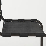 Berbick 33" Total Height Black Leather w/ Iron Frame Dining Chair by Mercana at Eve Furniture