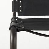 Berbick 33" Total Height Black Leather w/ Iron Frame Dining Chair by Mercana at Eve Furniture
