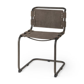 Berbick 33" Total Height Brown/Gray Suede w/ Iron Frame Dining Chair by Mercana at Eve Furniture