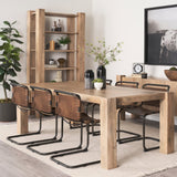 Berbick 33" Total Height Medium Brown Leather w/ Iron Frame Dining Chair by Mercana at Eve Furniture