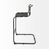 Berbick 43" Total Height Black Leather w/ Iron Frame Bar Stool by Mercana at Eve Furniture