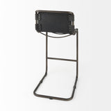 Berbick 43" Total Height Black Leather w/ Iron Frame Bar Stool by Mercana at Eve Furniture
