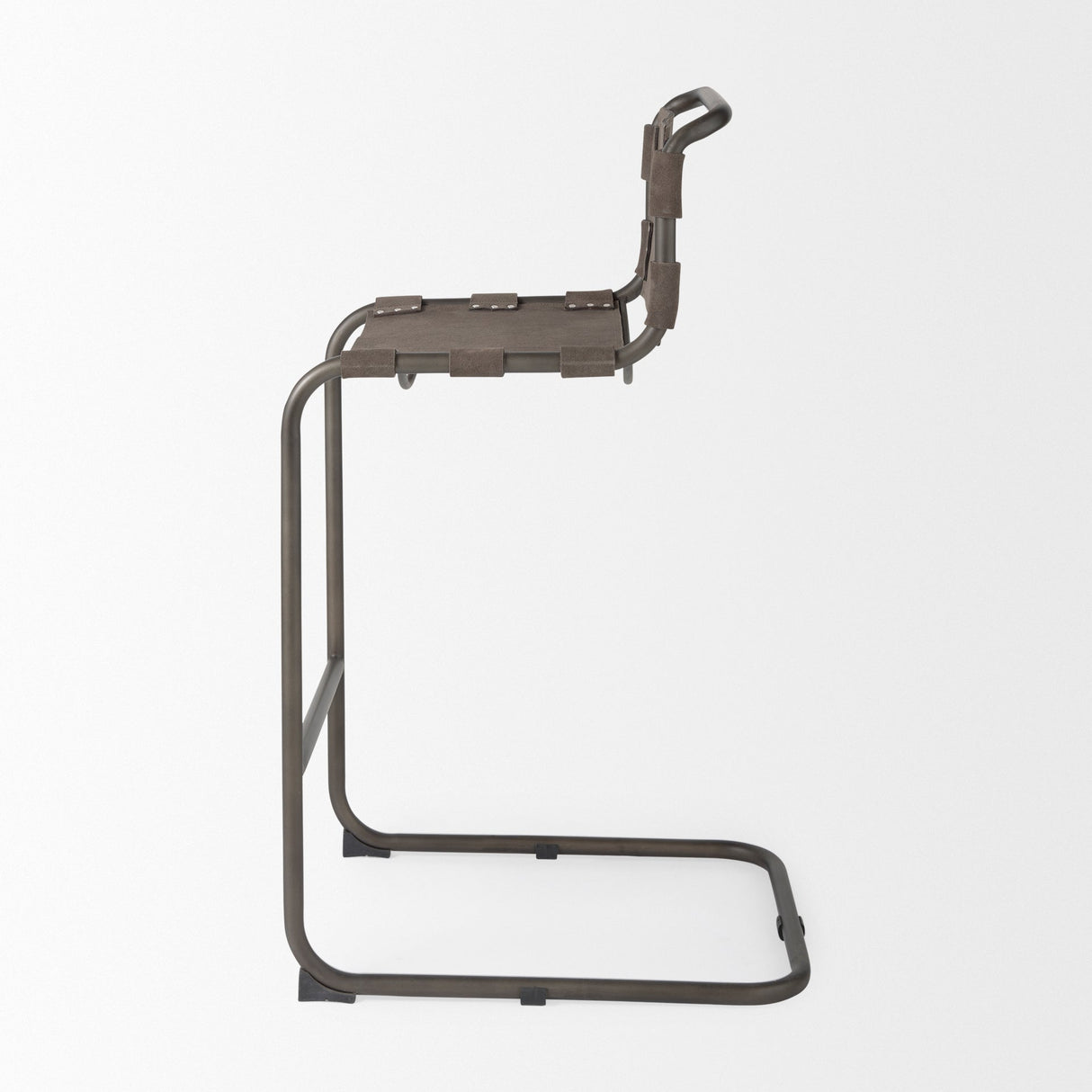 Berbick 43" Total Height Brown/Gray Suede w/ Iron Frame Bar Stool by Mercana at Eve Furniture