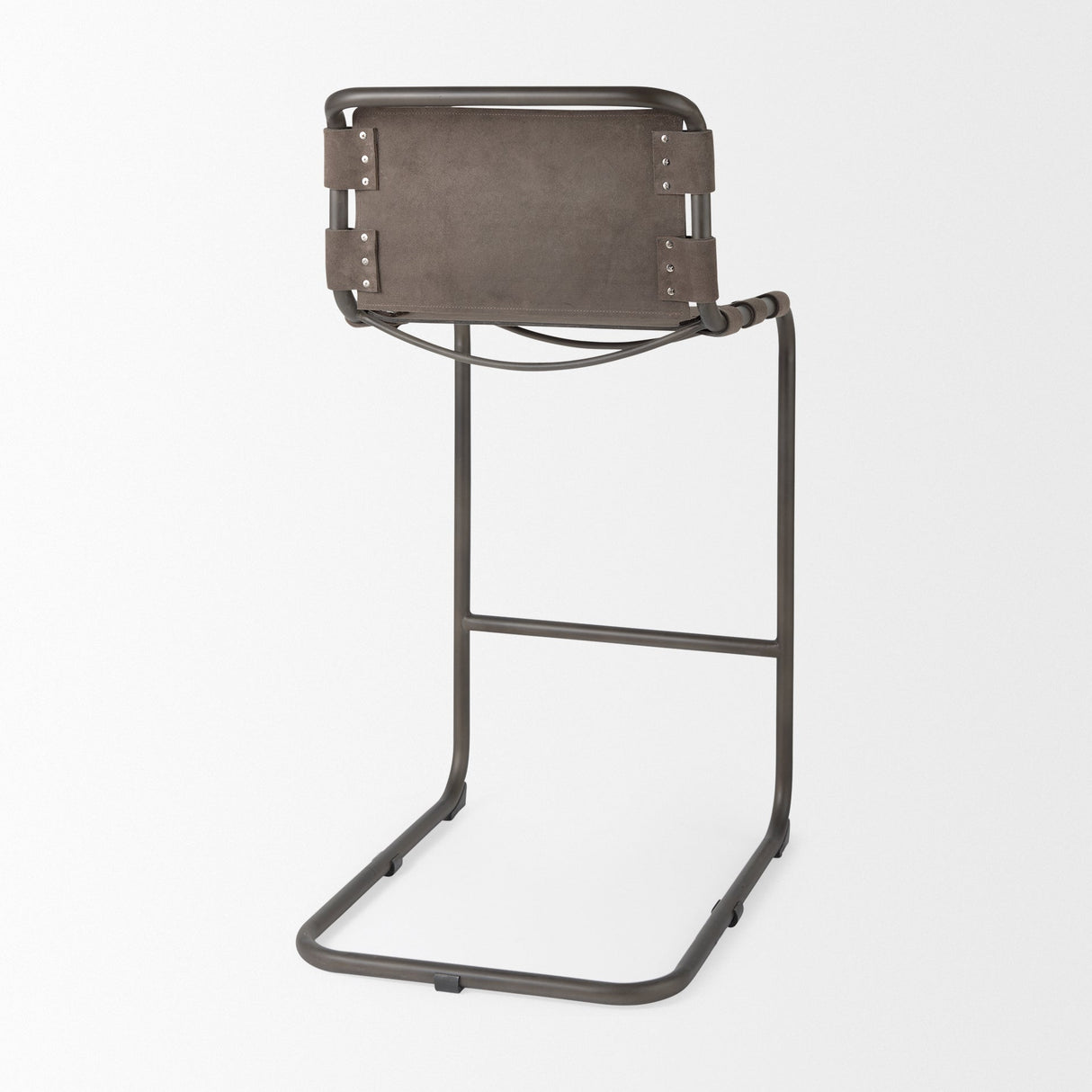 Berbick 43" Total Height Brown/Gray Suede w/ Iron Frame Bar Stool by Mercana at Eve Furniture