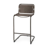 Berbick 43" Total Height Brown/Gray Suede w/ Iron Frame Bar Stool by Mercana at Eve Furniture