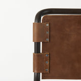 Berbick 43" Total Height Medium Brown Leather w/ Iron Frame Bar Stool by Mercana at Eve Furniture