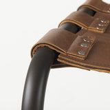 Berbick 43" Total Height Medium Brown Leather w/ Iron Frame Bar Stool by Mercana at Eve Furniture