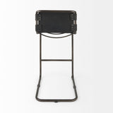 Berbick Black Leather w/ Iron Frame Bar Stool by Mercana at Eve Furniture