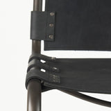 Berbick Black Leather w/ Iron Frame Bar Stool by Mercana at Eve Furniture