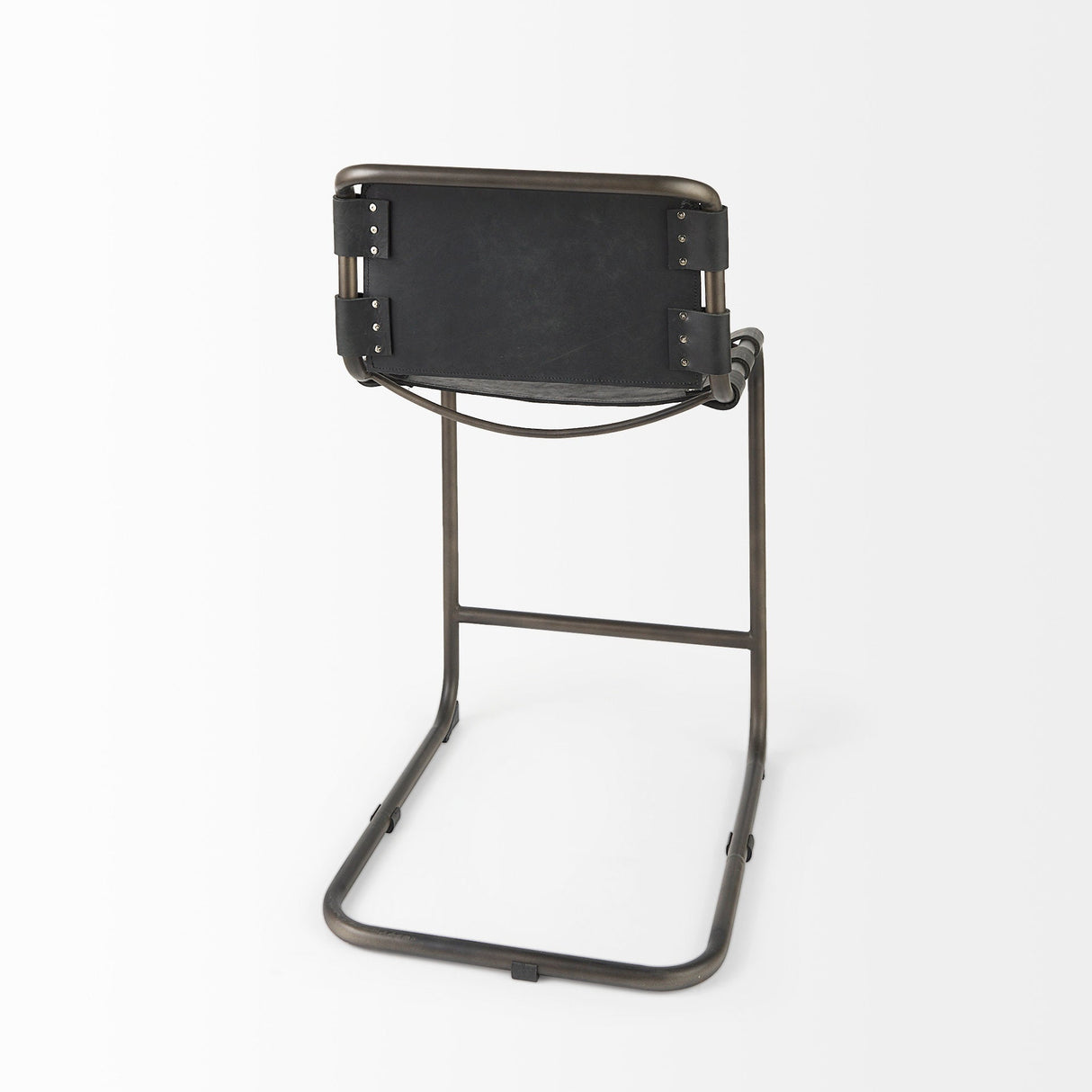 Berbick Black Leather W/ Iron Frame Counter Stool by Mercana at Eve Furniture