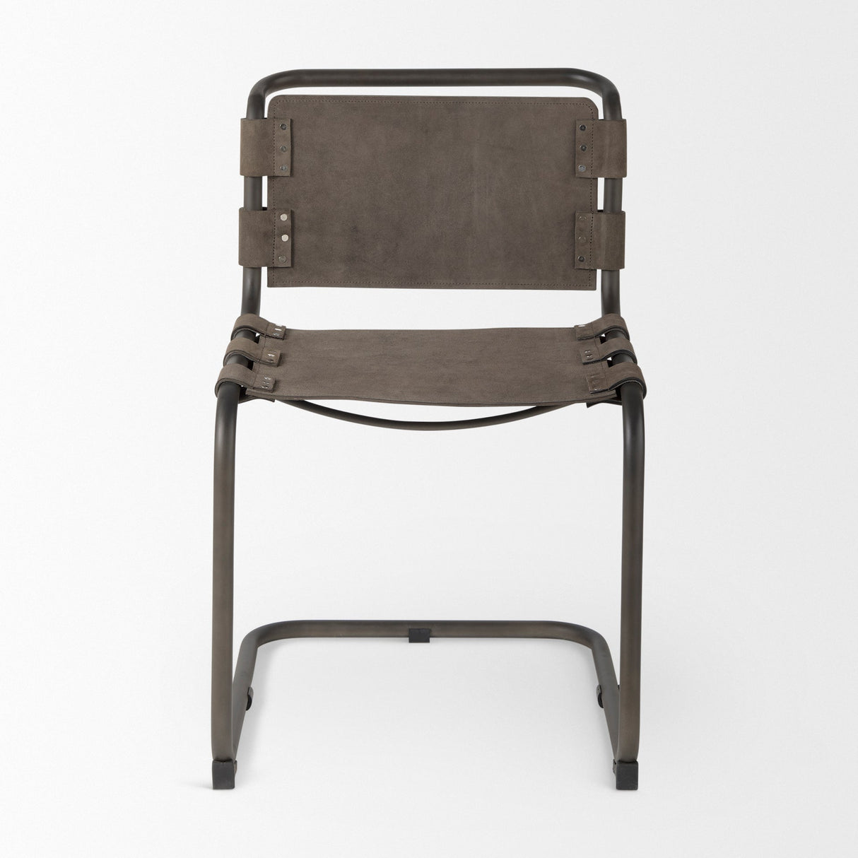 Berbick Brown/Gray Suede w/ Iron Frame Dining Chair by Mercana at Eve Furniture