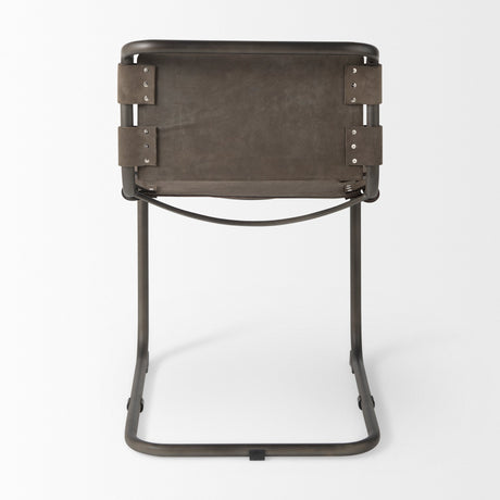 Berbick Brown/Gray Suede w/ Iron Frame Dining Chair by Mercana at Eve Furniture