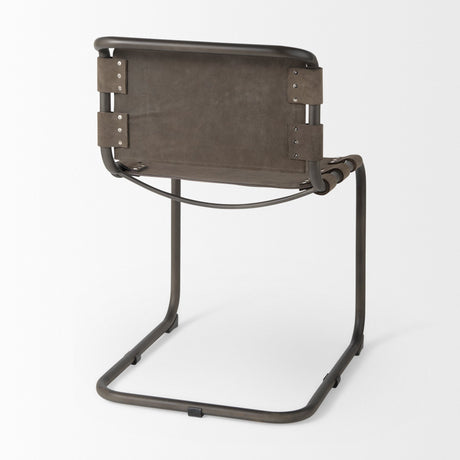 Berbick Brown/Gray Suede w/ Iron Frame Dining Chair by Mercana at Eve Furniture