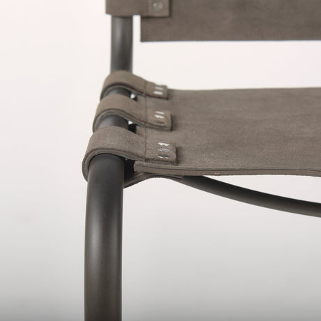 Berbick Brown/Gray Suede w/ Iron Frame Dining Chair by Mercana at Eve Furniture