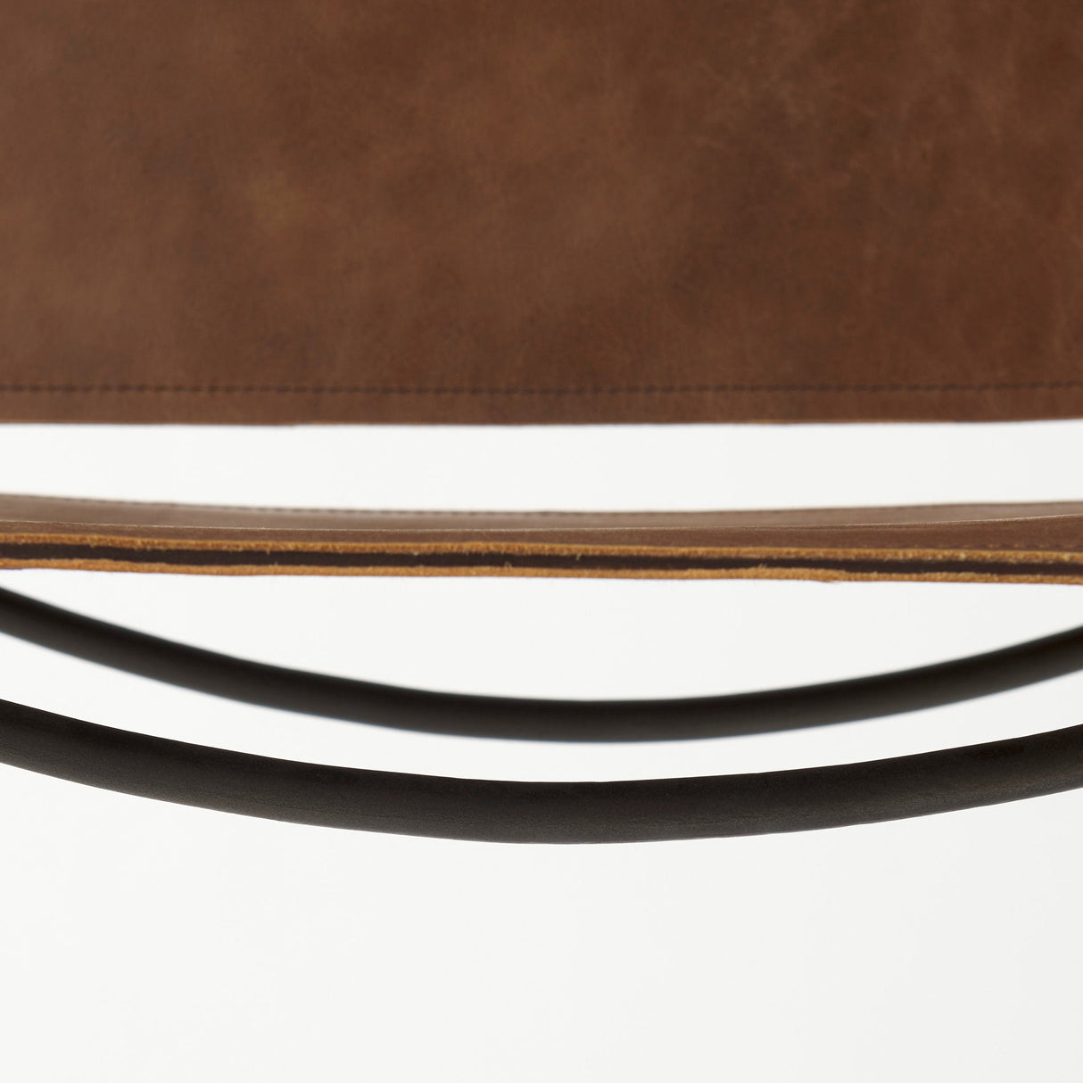Berbick Medium Brown Leather w/ Iron Frame Bar Stool by Mercana at Eve Furniture