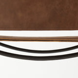 Berbick Medium Brown Leather w/ Iron Frame Bar Stool by Mercana at Eve Furniture