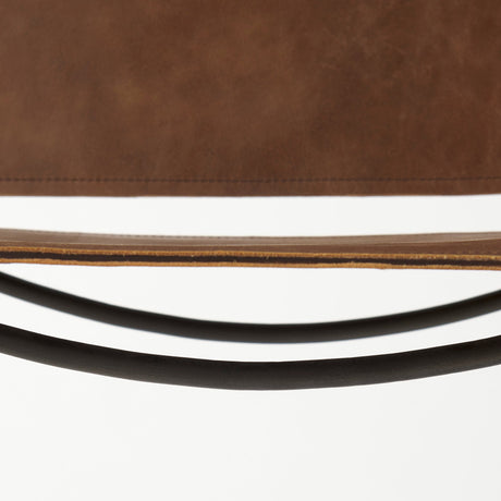 Berbick Medium Brown Leather w/ Iron Frame Bar Stool by Mercana at Eve Furniture
